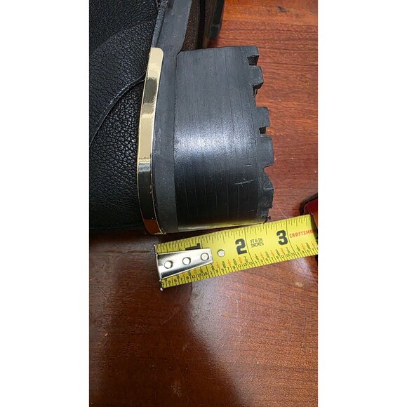 Vince Camuto Kerivini Black Leather Mid-Calf Boots Straps & Buckle Size 7.5 - Picture 9 of 9